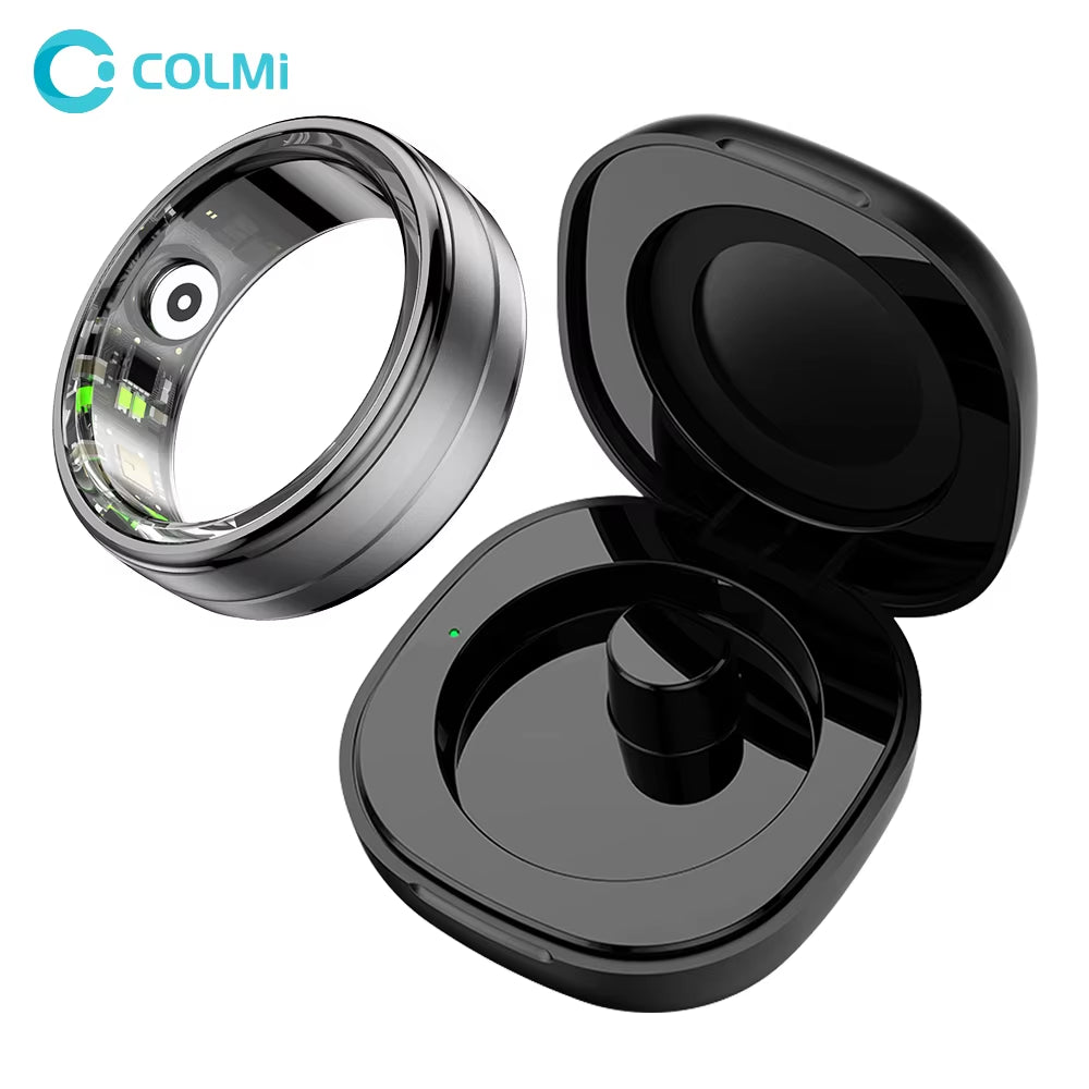 New R06 Smart Ring with Charging Case for Men Women, Heart Rate and Blood Oxygen Monitor, IP68 & 5ATM Waterproof, Sport