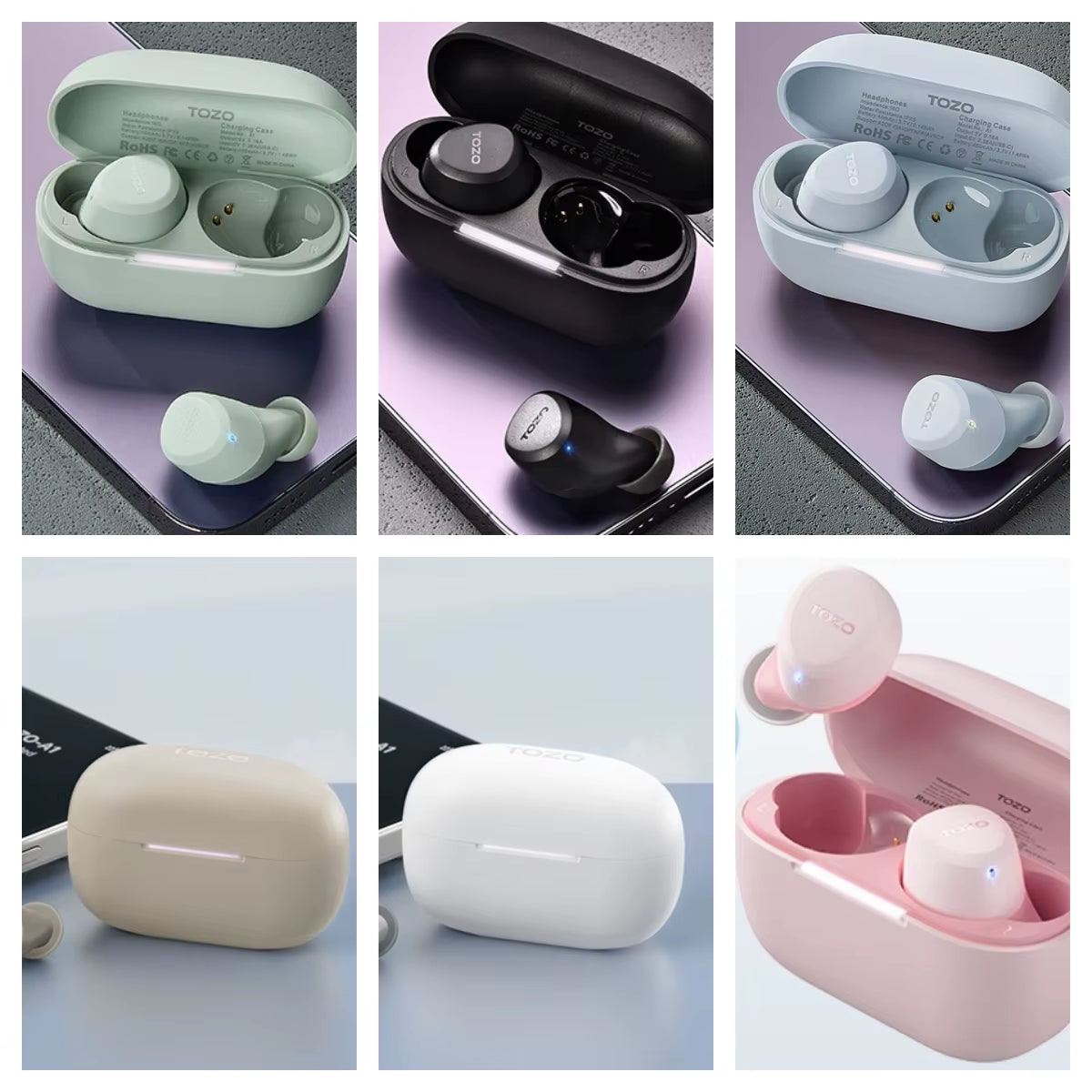 New Bluetooth Earbuds Wireless TWS Earphones In-Ear Earbuds Headset Stereo Sound with Mic Support APP for Android Ios